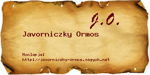 Javorniczky Ormos névjegykártya